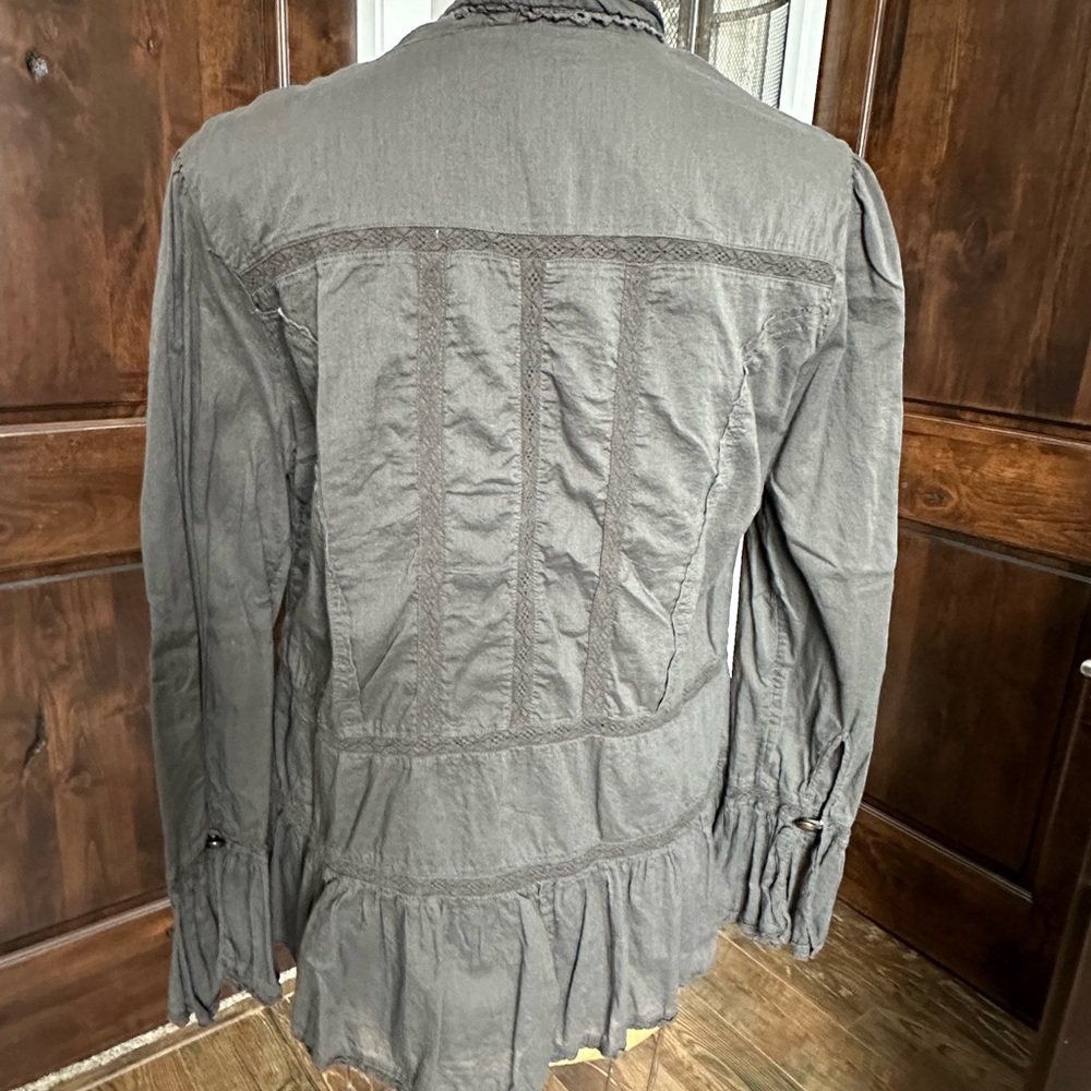 Free People Gray Ruffled Jacket - Picture 3 of 6